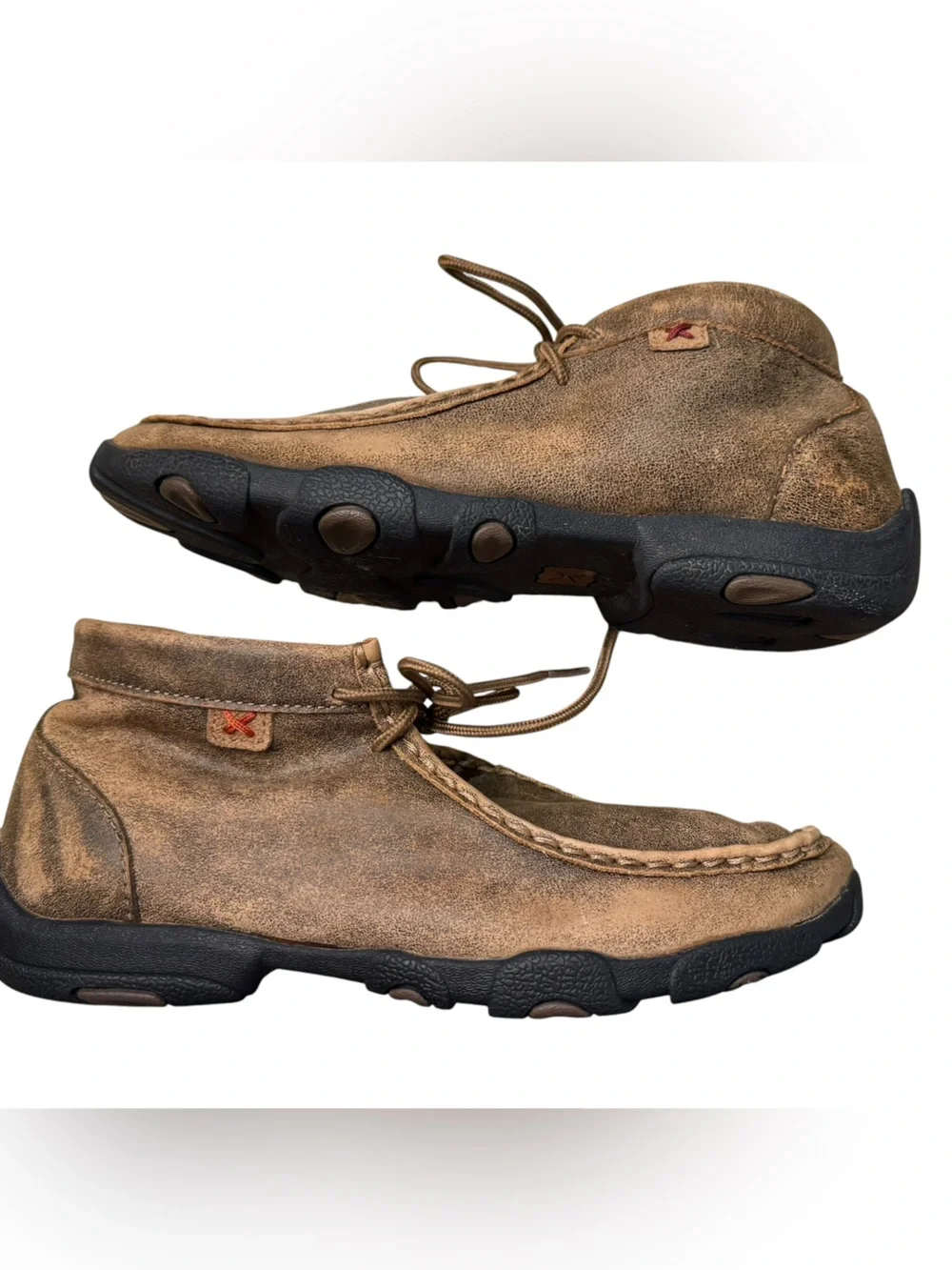 Twisted X Youth 3.5 Casual Moc Toe Leather Shoes in Brown
